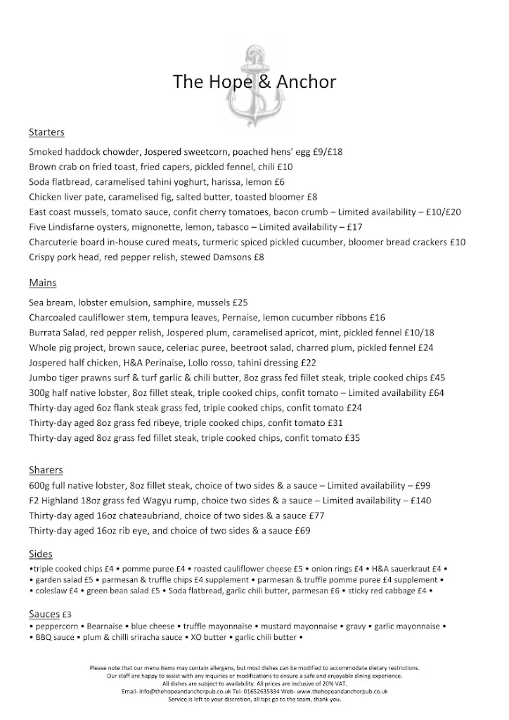 Menu_The Hope & Anchor Pub_Worlaby_image_1