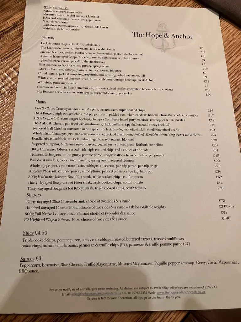Menu_The Hope & Anchor Pub_Worlaby_image_4