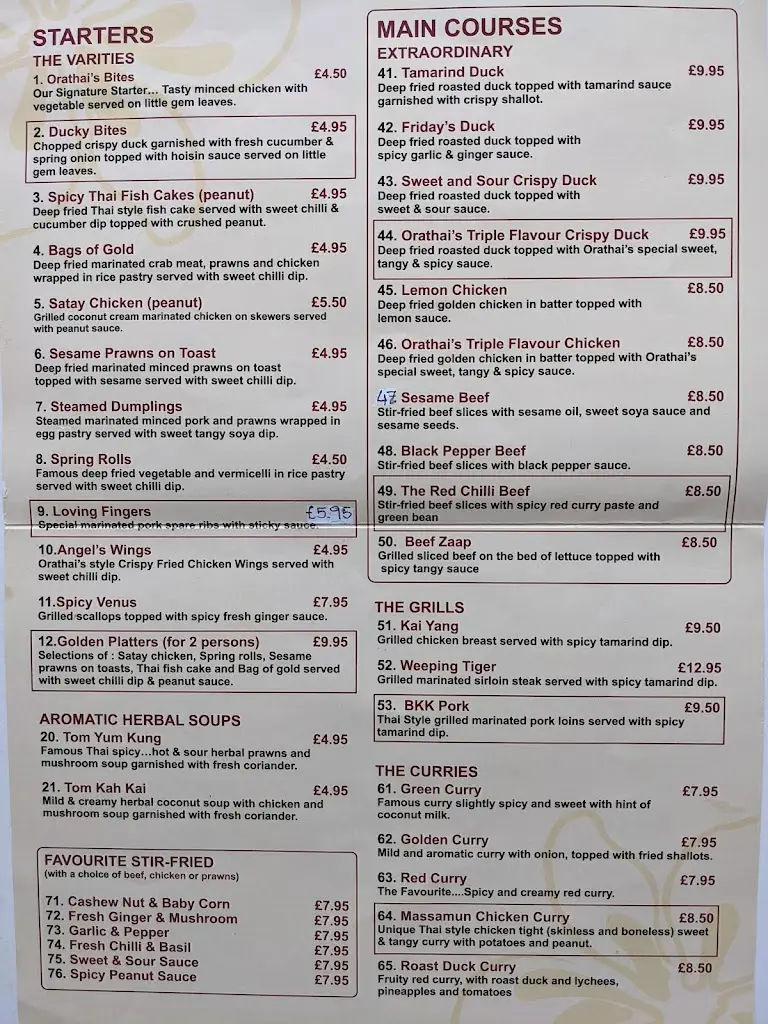 Menu_Orathai Restaurant_Wrea Green_immagine_1