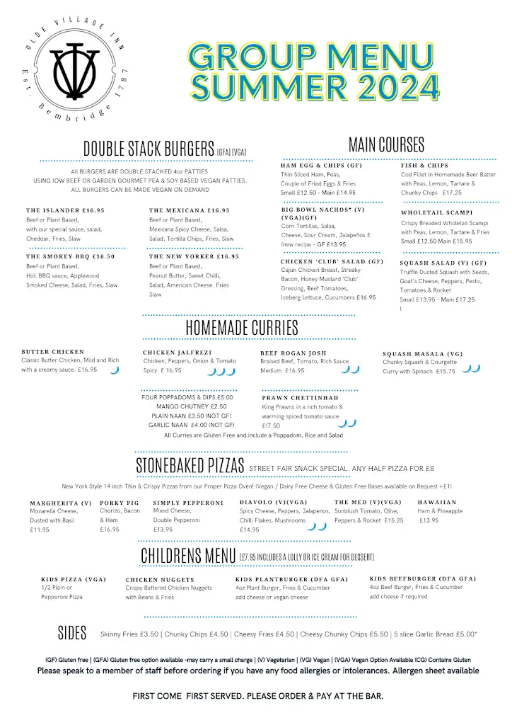 Menu_The Old Village Inn_Bembridge_image_2