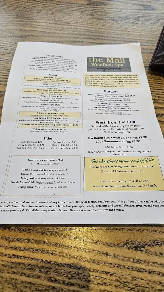 Menu_The Mall_Woodhall Spa_image_1