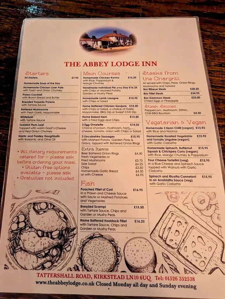 Menu_The Abbey Lodge Inn_Woodhall Spa_image_1