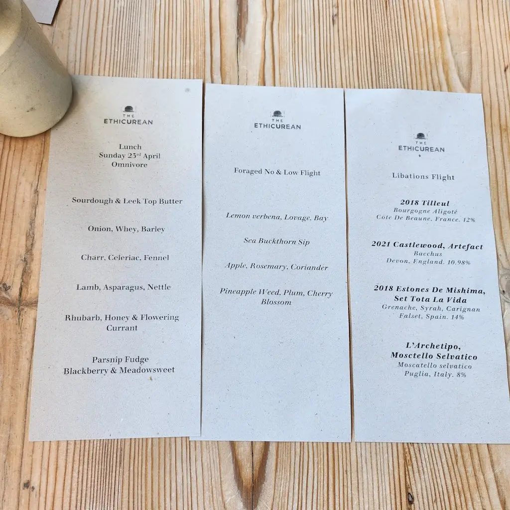 Menu_The Ethicurean Restaurant_Wrington_immagine_1