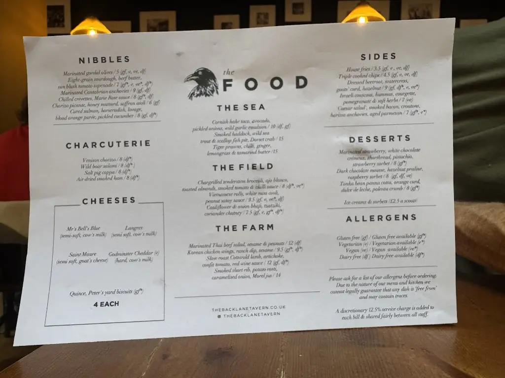 Menü_The Back Lane Tavern_Woodstock_Bild_4