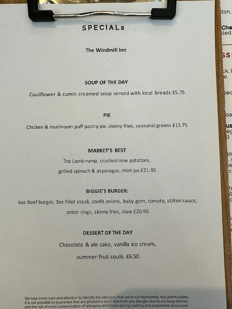 Menu_Windmill - Wymeswold_Wymeswold_image_2