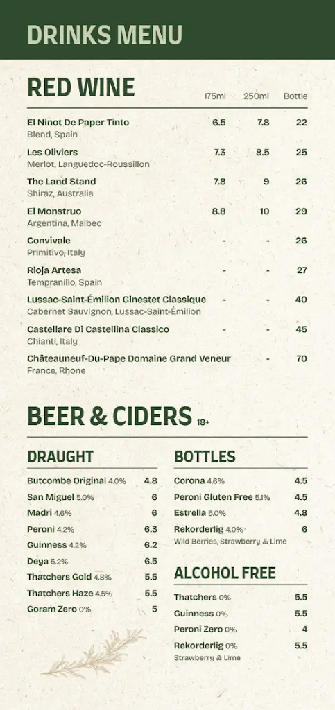 Menu_The White Hart, Wroughton_Wroughton_image_1