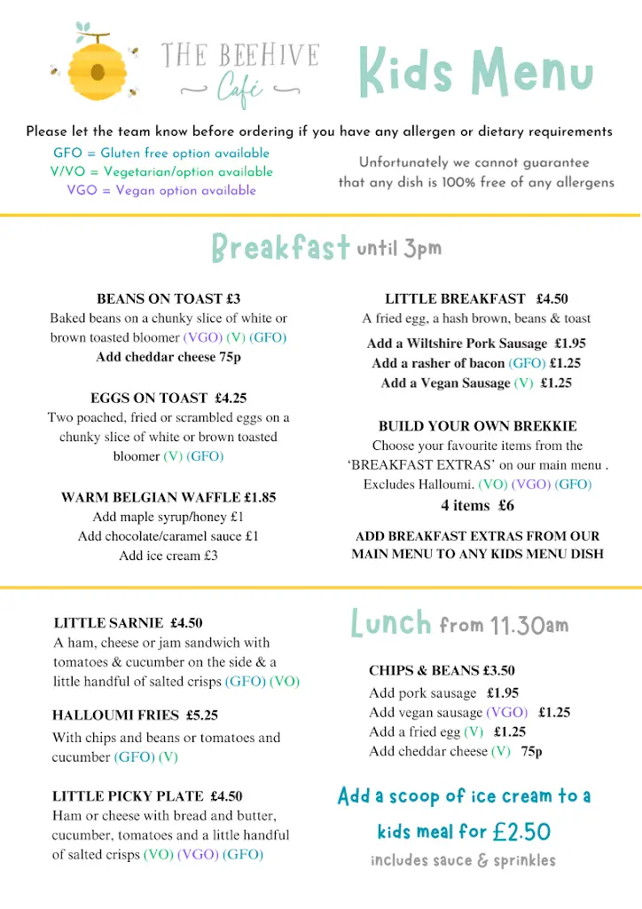 Menu_The Beehive Cafe, Wroughton_Wroughton_image_2
