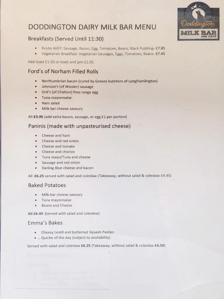Menu_Doddington Dairy Milk Bar_Wooler_image_2