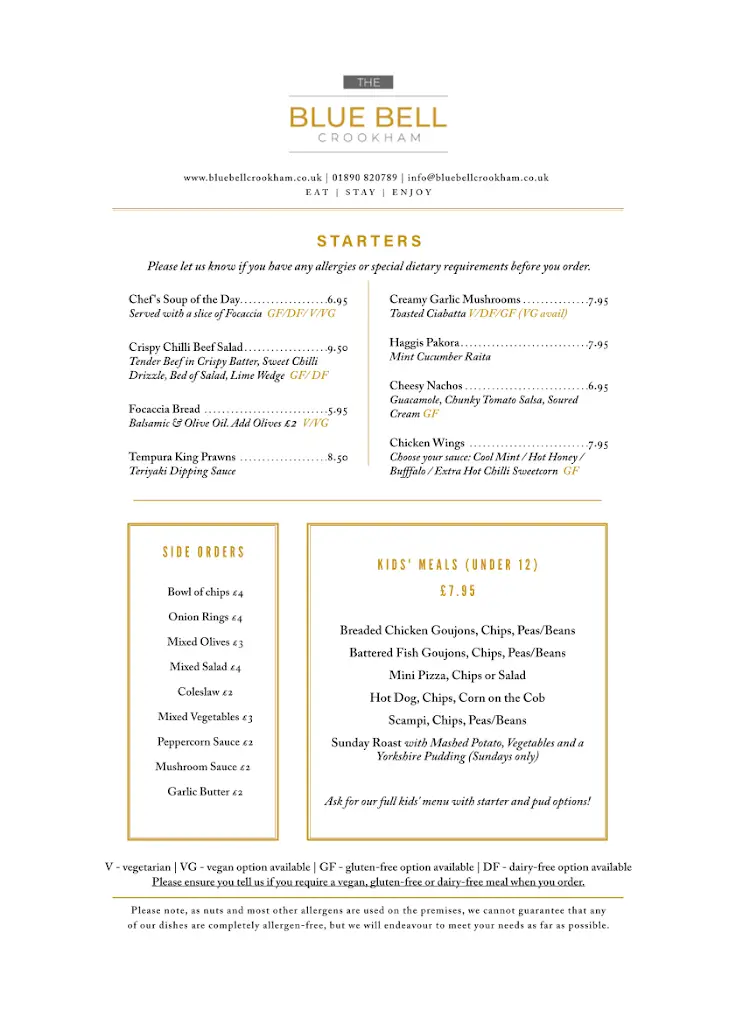 Menu_The Blue Bell Inn_Wooler_immagine_2