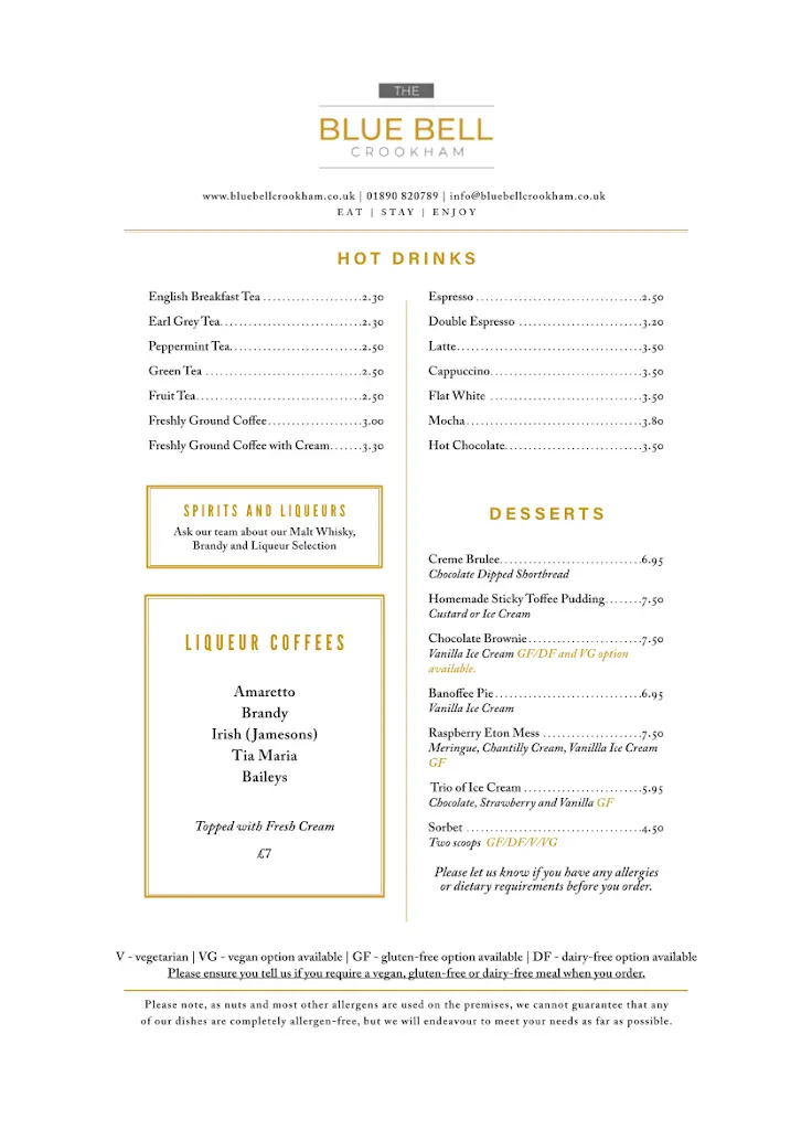 Menu_The Blue Bell Inn_Wooler_immagine_3