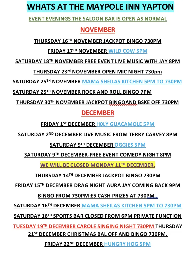 Menu_The Maypole Inn_Yapton_image_4