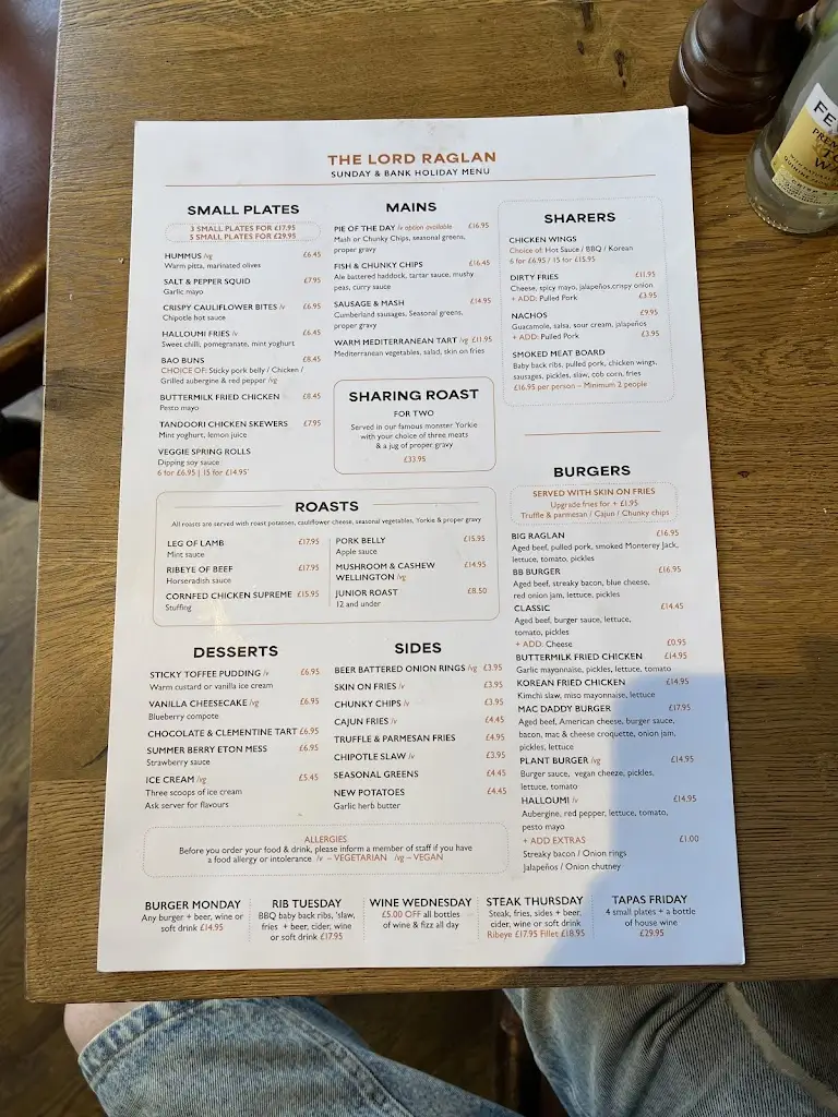 Menu_The Lord Raglan_Wokingham_image_2