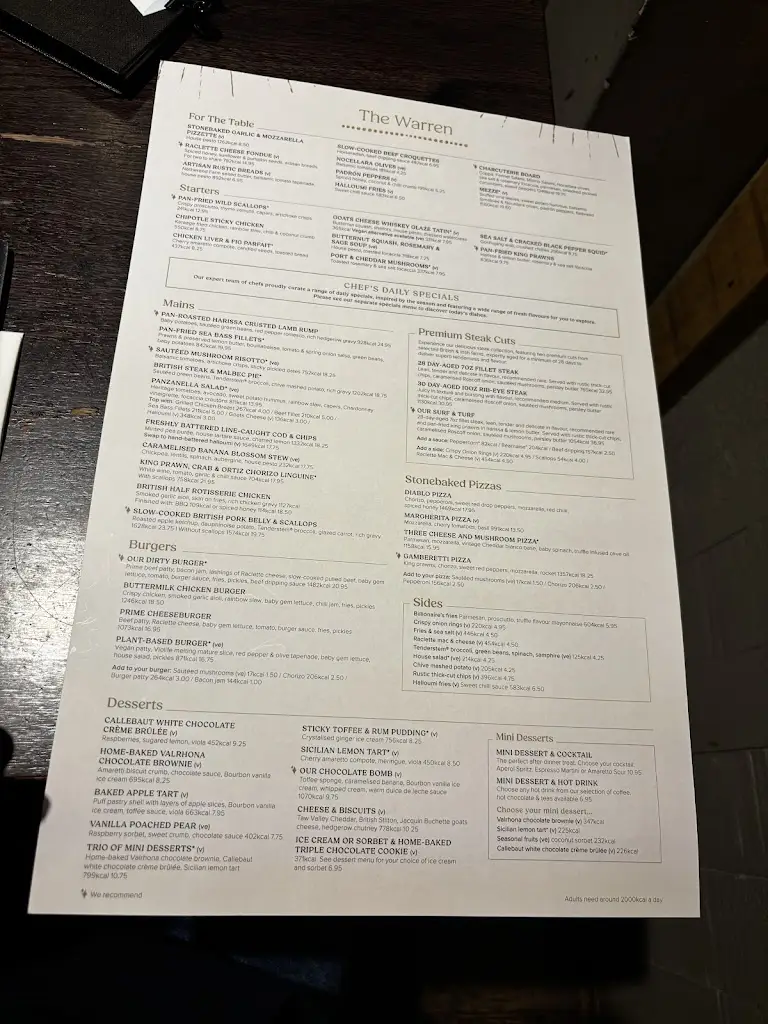 Menu_The Warren_Wokingham_image_1