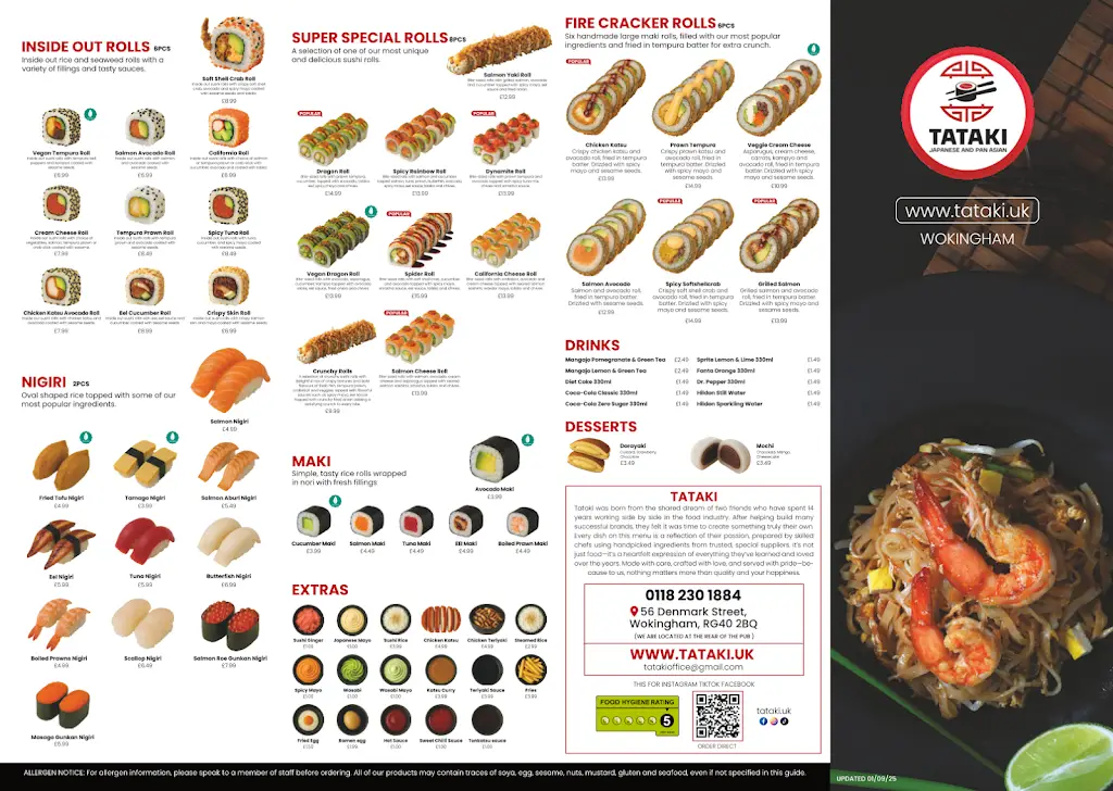 Menu_Tataki Sushi and Pan Asian_Wokingham_image_1