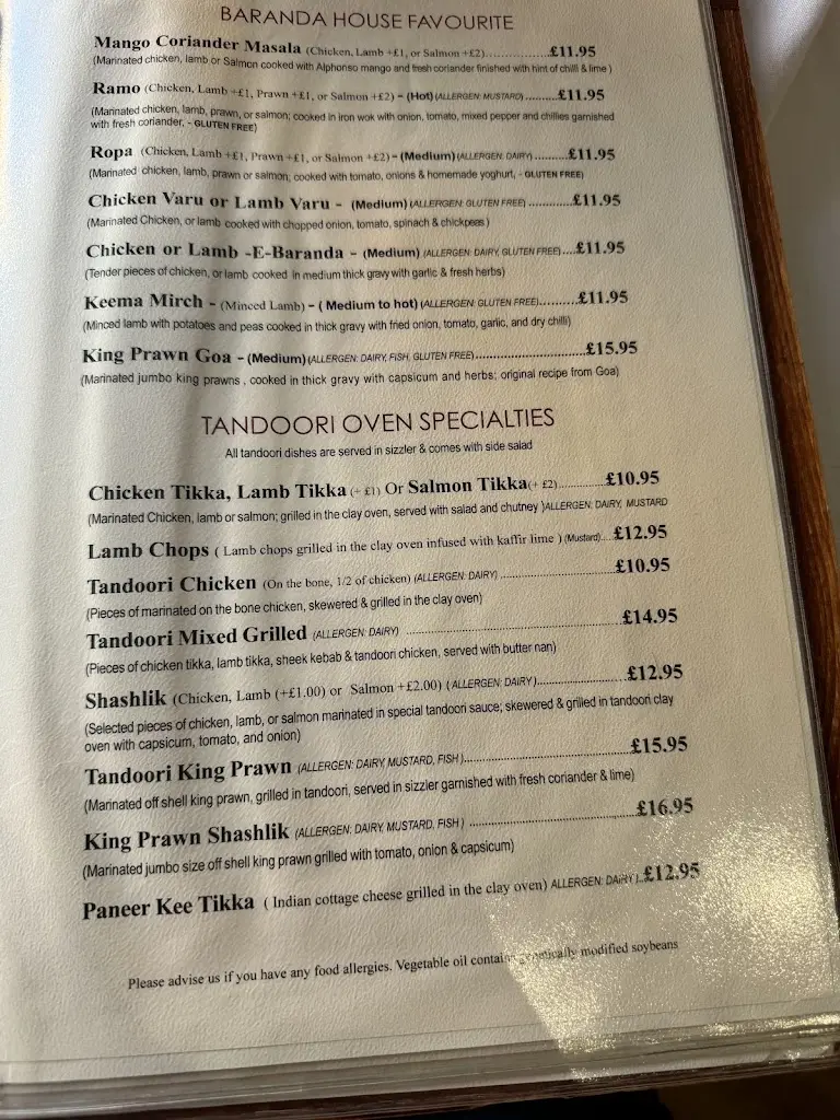 Menu_Baranda Restaurant_Wokingham_immagine_1