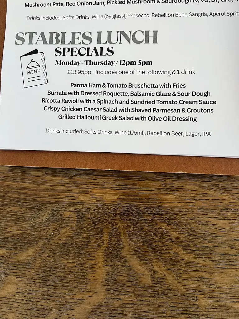 Menu_The Stables_Wokingham_image_2
