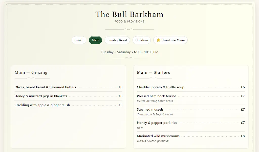 Menu_The Bull Barkham_Wokingham_image_3