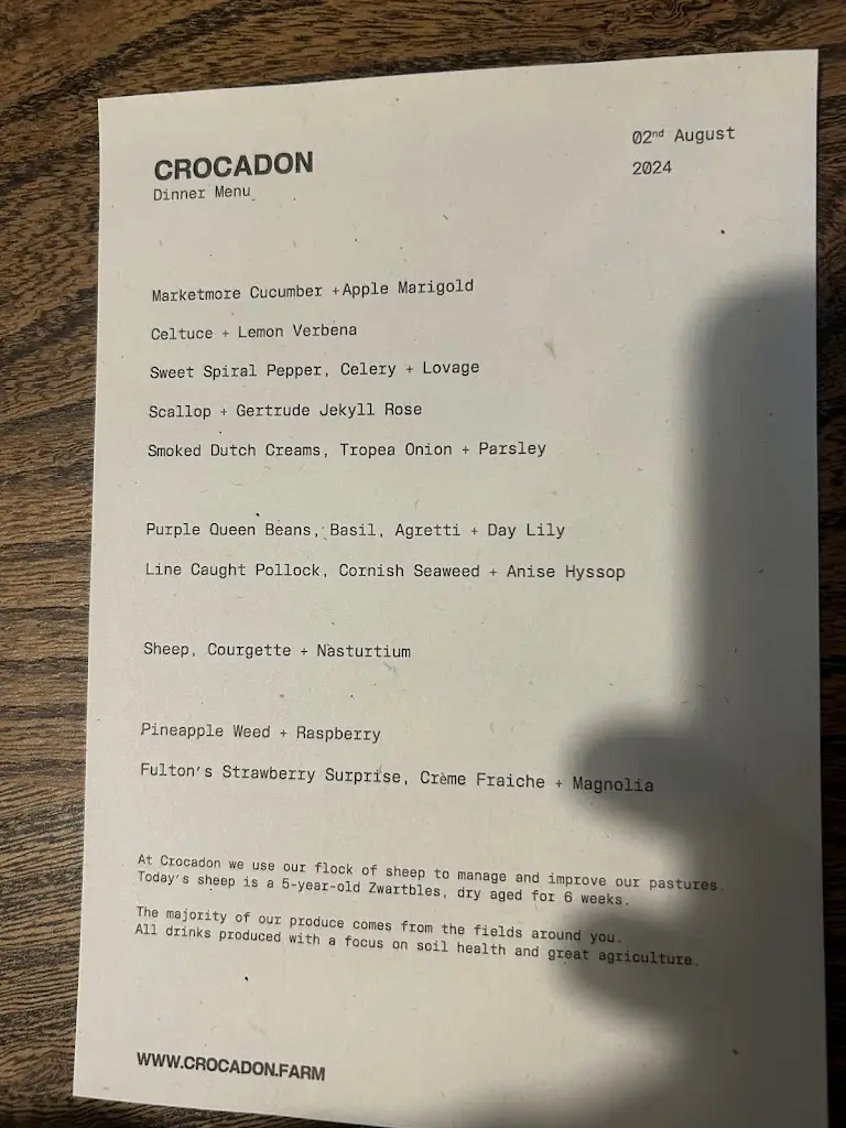 Menu_Crocadon Restaurant_Bere Alston_image_1