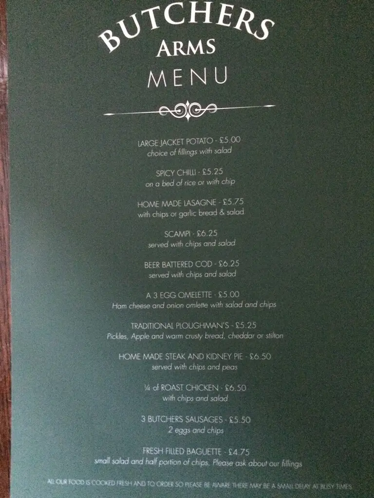 Menu_The Butcher's Arms_Yatton_image_1