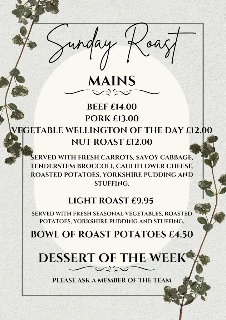 Menu_The Railway_Yatton_image_1