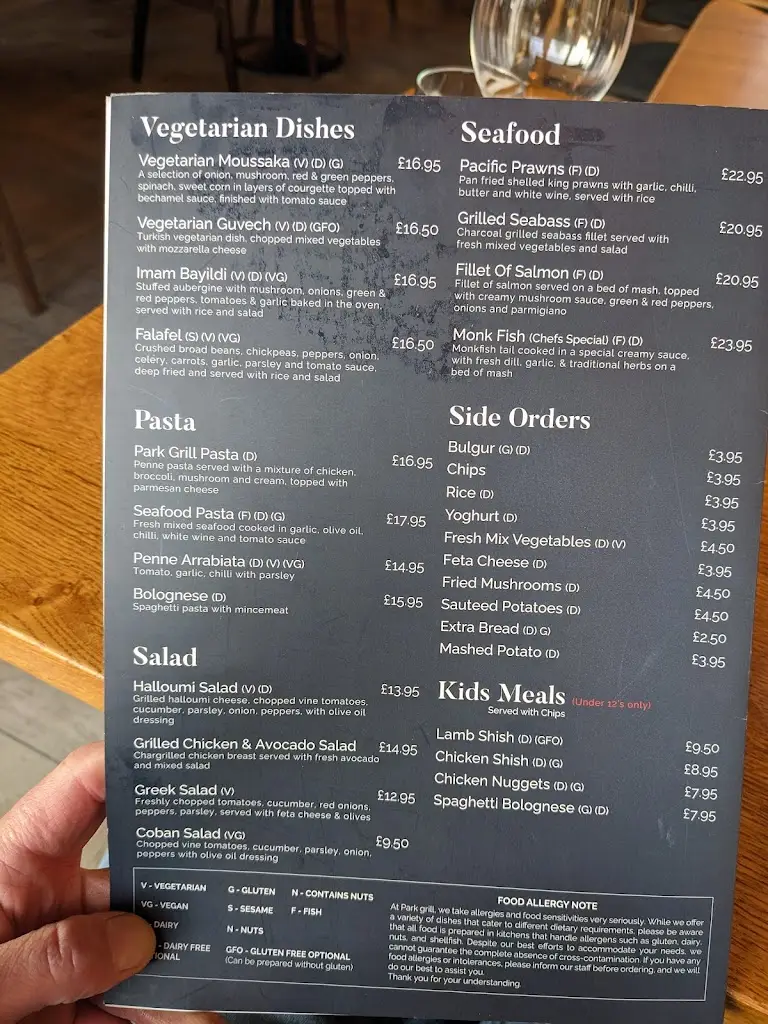 Menu_Park Grill Restaurant_Worcester Park_image_2