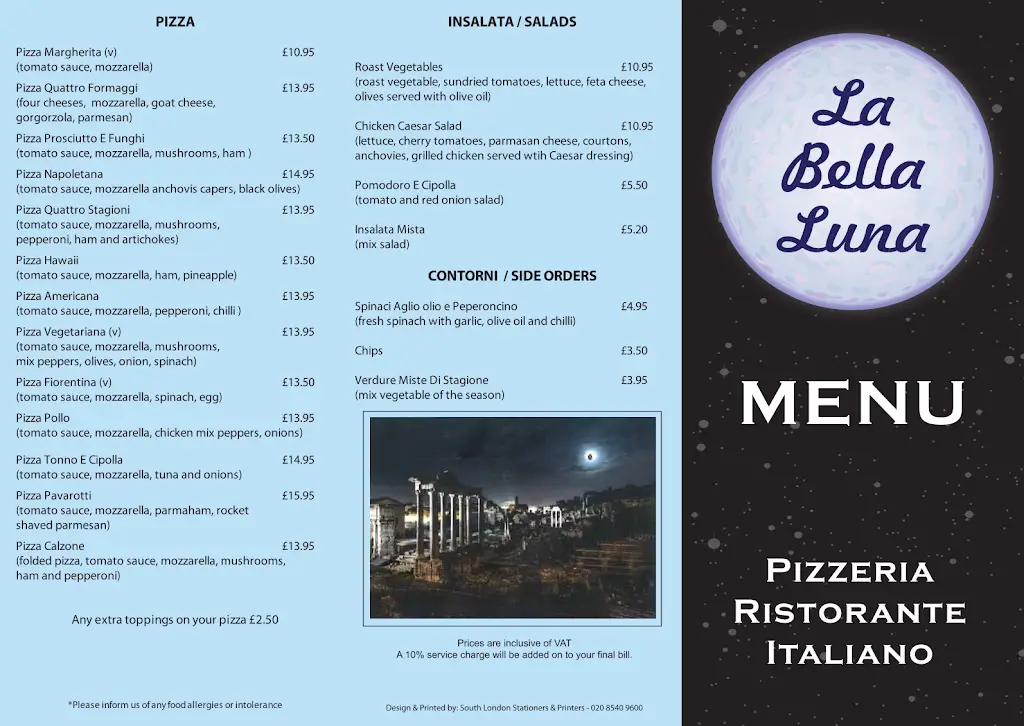 Menu_La Bella Luna_Worcester Park_immagine_2