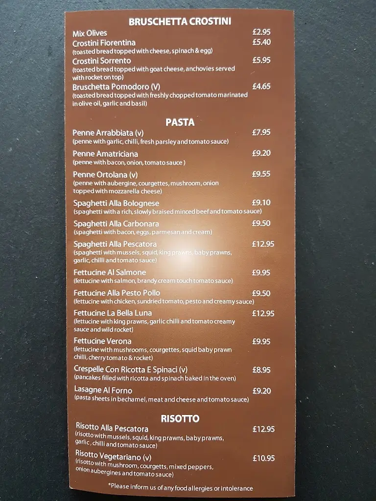 Menu_La Bella Luna_Worcester Park_immagine_4