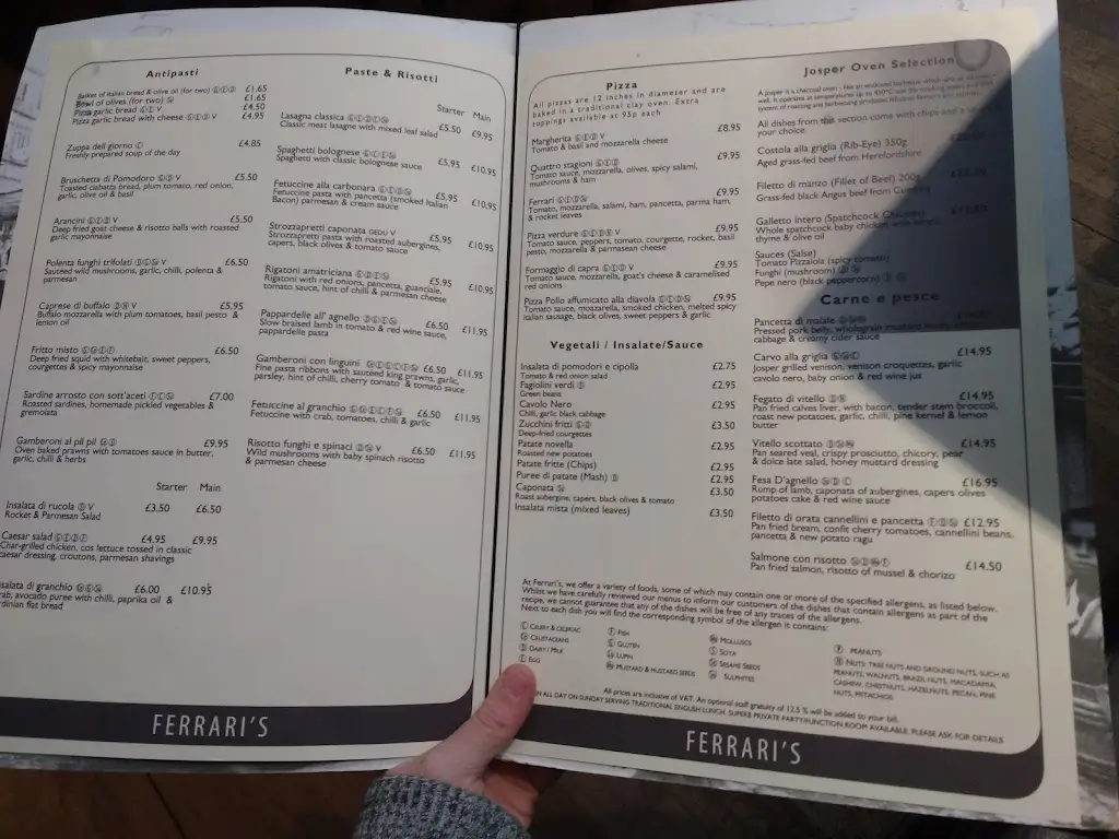 Menu_Ferrari's Italian Restaurant Bexley_Bexley_image_1