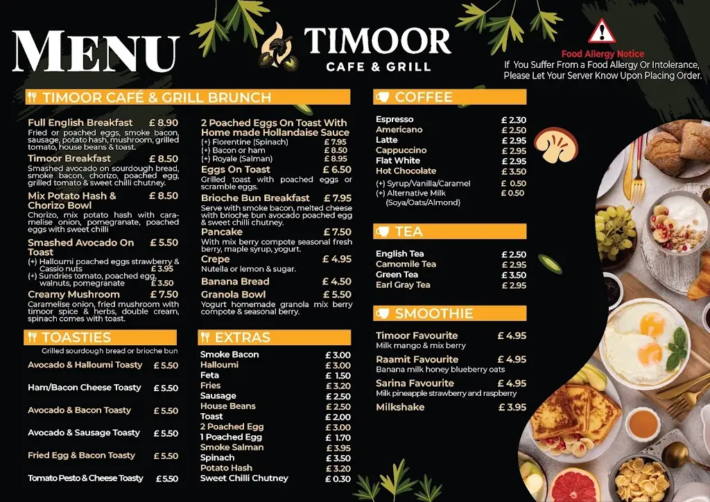 Menu_Timoor cafe and grill_Worcester Park_image_1