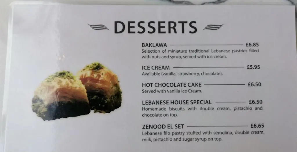 Menu_Lebanese House Winchester_City of Winchester_image_1