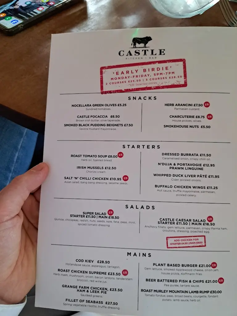 Menu_Castle Kitchen + Bar_Ahoghill_image_1