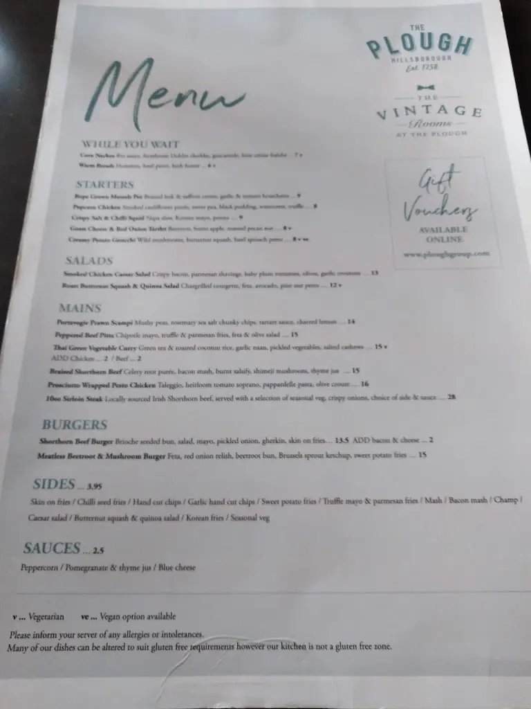 Menu_The Plough Inn_Annahilt_image_1