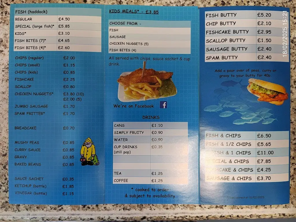 Menu_The Little Fisherman_Yeadon_image_1