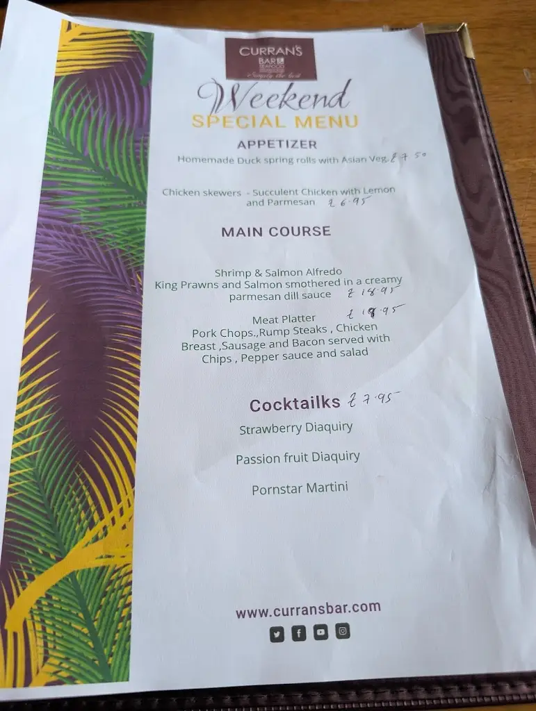 Menu_Currans Bar & Seafood Steakhouse_Ardglass_image_2