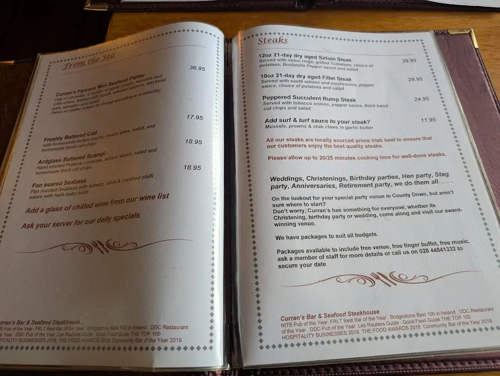 Menu_Currans Bar & Seafood Steakhouse_Ardglass_image_4