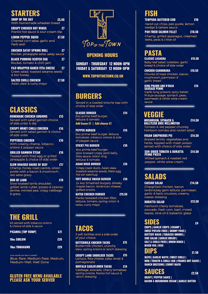 Menu_Top of the Town_Antrim_image_1