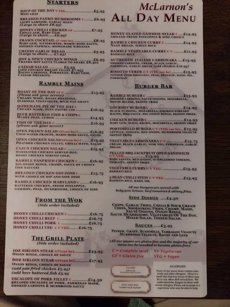 Menu_McLarnons Ramble Inn_Antrim_image_4