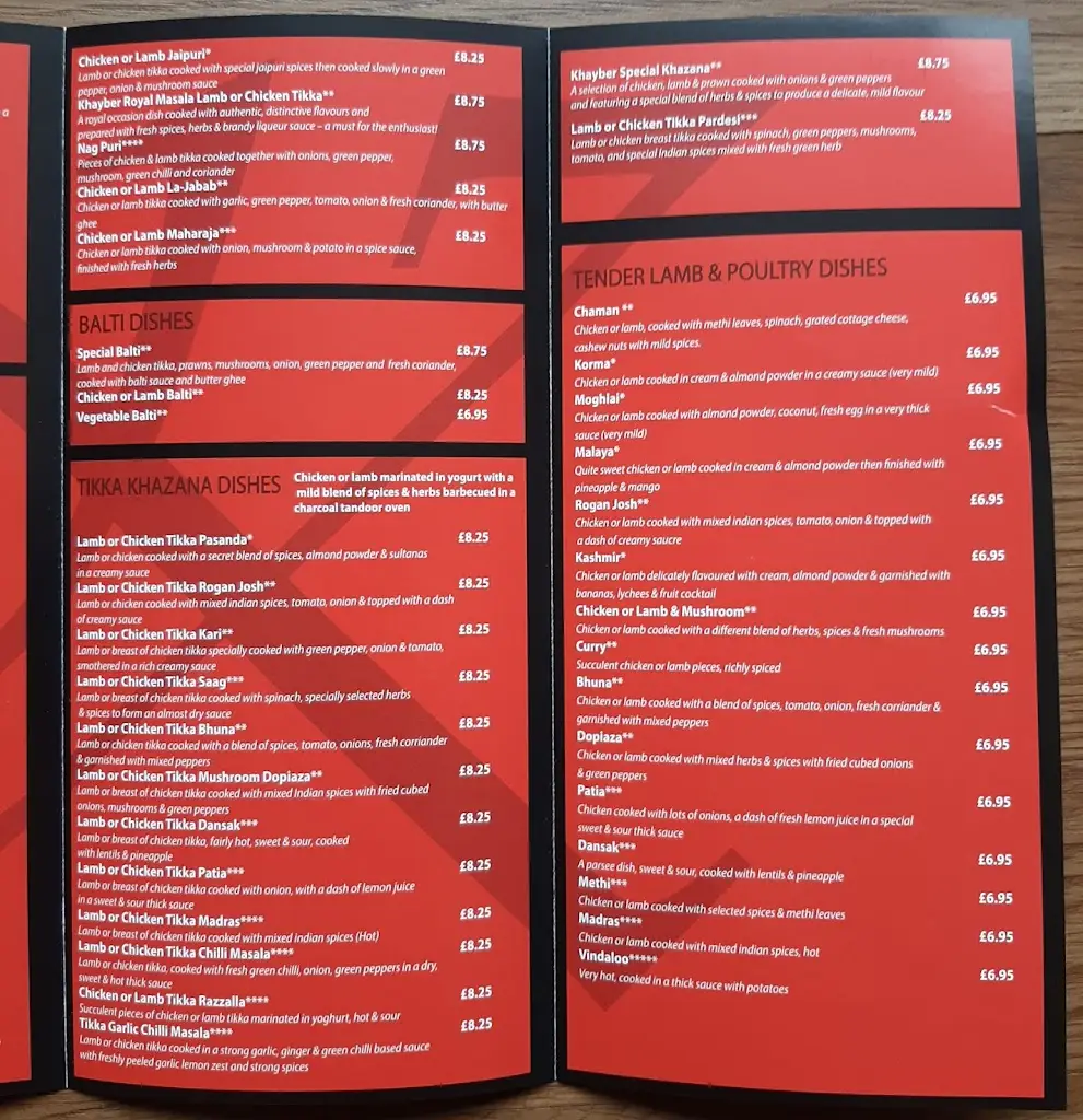 Menu_The Khayber_Antrim and Newtownabbey_image_2