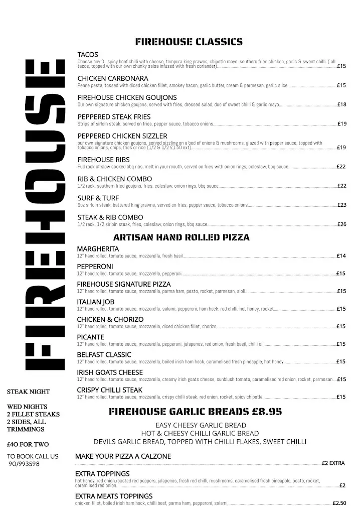 Menu_Firehouse Glengormley_Antrim and Newtownabbey_immagine_1