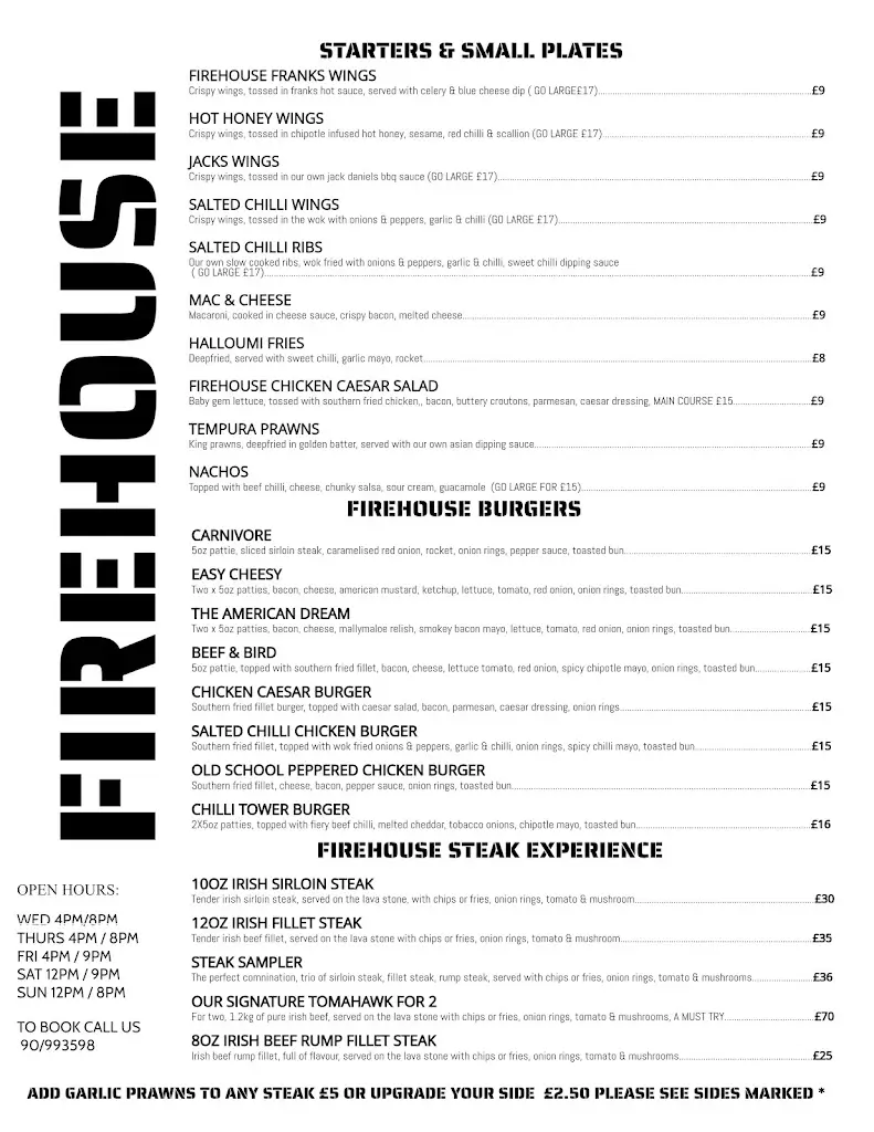 Menu_Firehouse Glengormley_Antrim and Newtownabbey_immagine_2