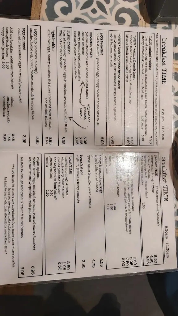 Menu_Time Coffee House & Bistro_Ballyclare_image_2