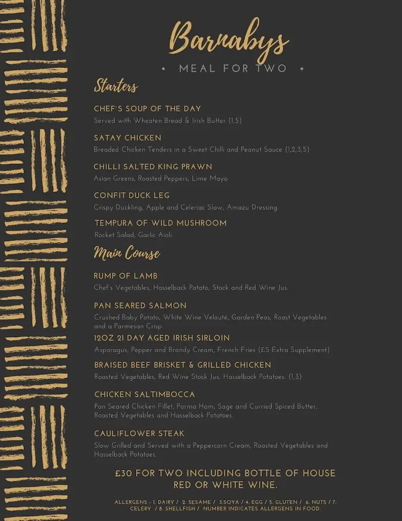 Menu_Barnabys Restaurant_Ballyclare_image_2