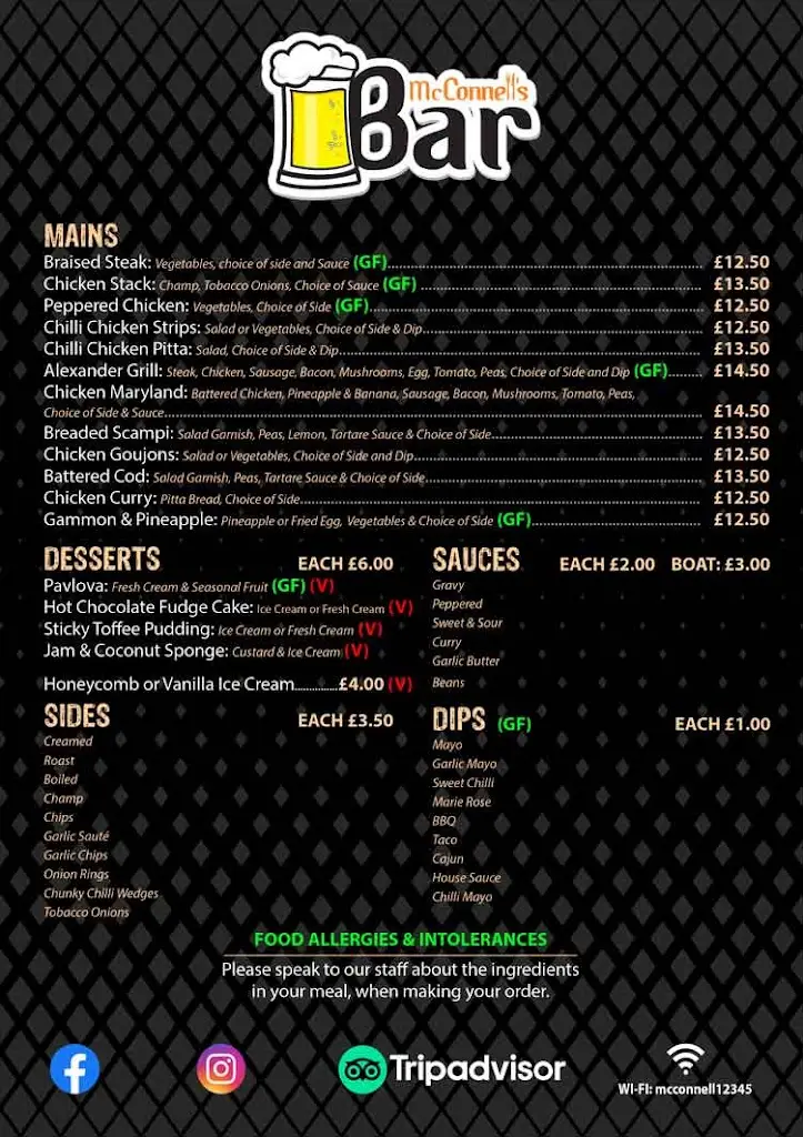 Menu_McConnells of Doagh_Ballyclare_image_1