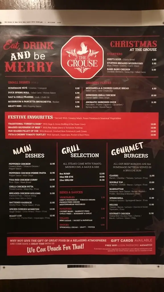 Menü_The Grouse Bar & Restaurant_Ballymena_Bild_4