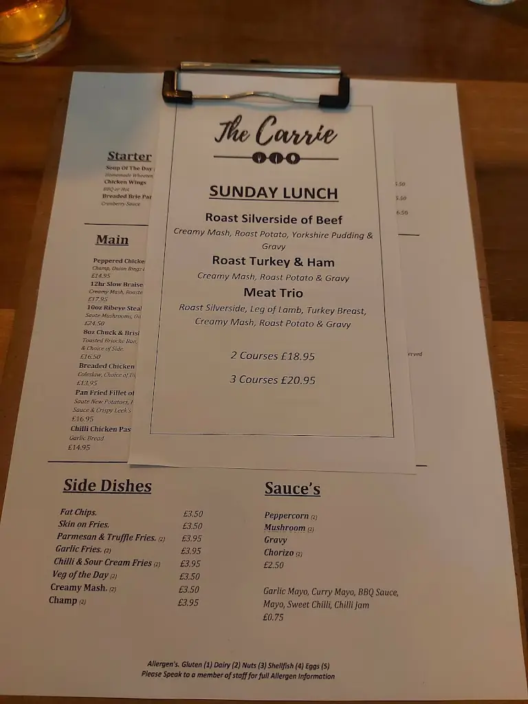 Menu_The Carrie Restaurant_Ballymena_image_1
