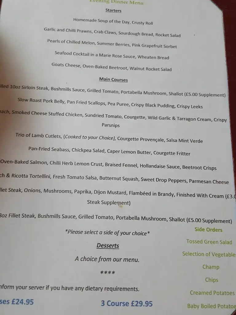 Menu_Oranmore House_Ballymena_image_4