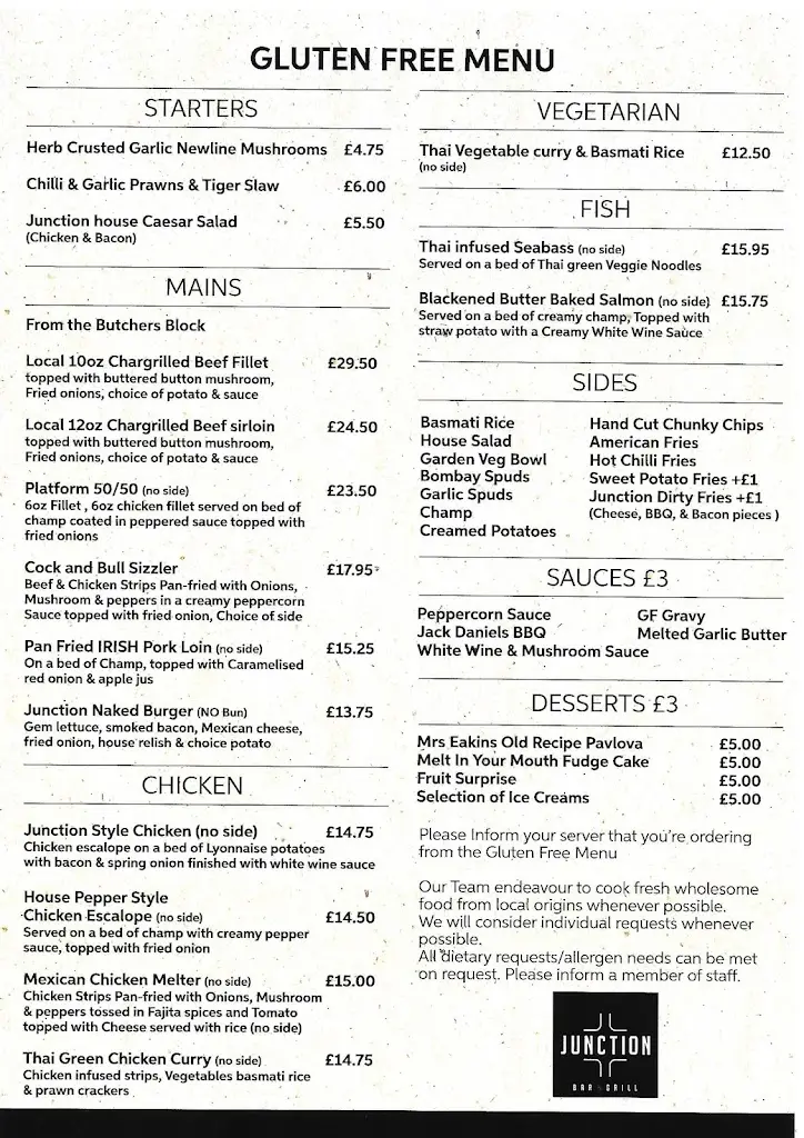 Menu_Junction Bar & Grill at the Depot Bar & Venue Limavady_Ballykelly_image_1