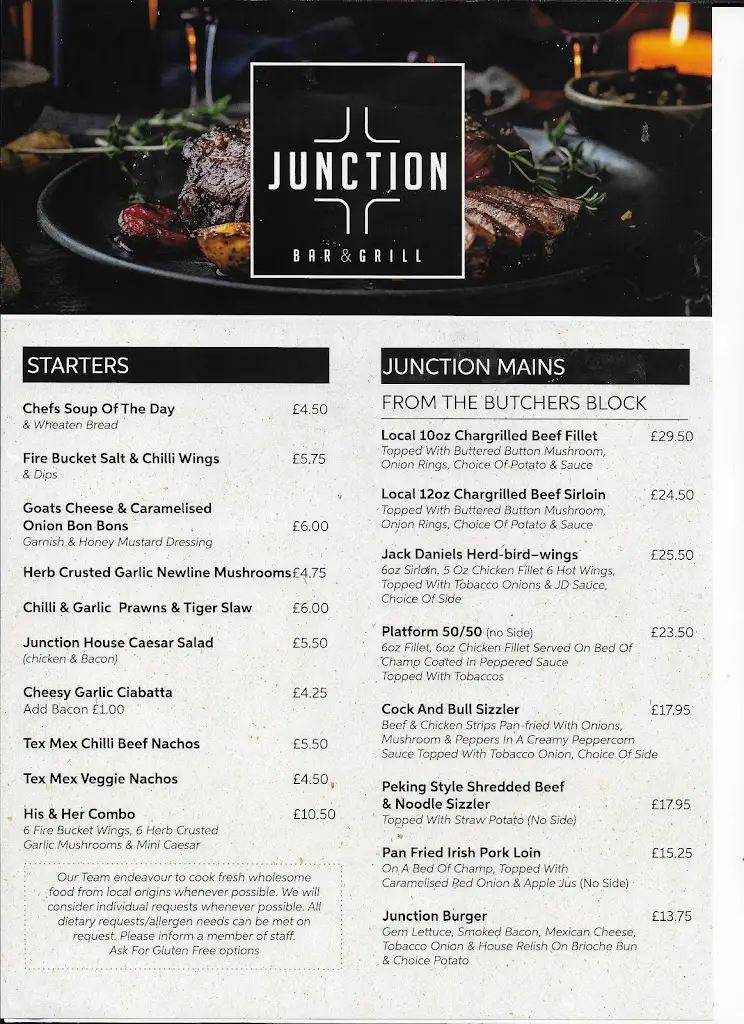 Menu_Junction Bar & Grill at the Depot Bar & Venue Limavady_Ballykelly_image_2