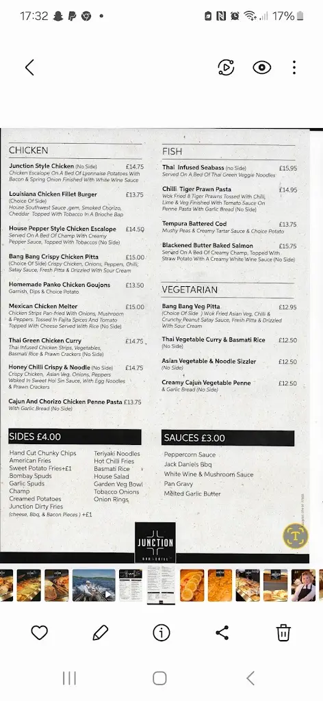 Menu_Junction Bar & Grill at the Depot Bar & Venue Limavady_Ballykelly_image_4