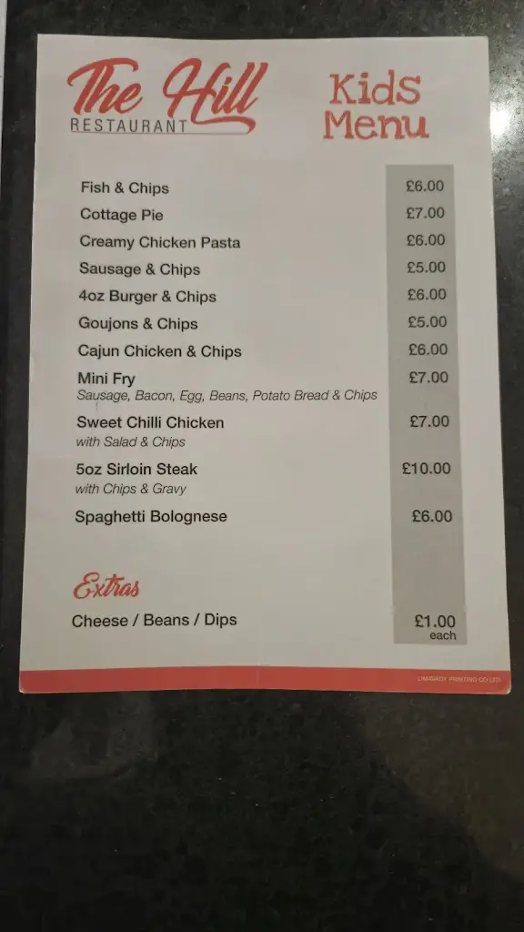 Menü_The Hill Restaurant_Ballykelly_Bild_3